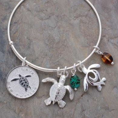 Turtle Bracelet for Women, Sea Turtle Bangle Bracelet, Turtle Charm Bracelet, Adjustable Bracelet for Women, Expandable Bracelet with Turtle