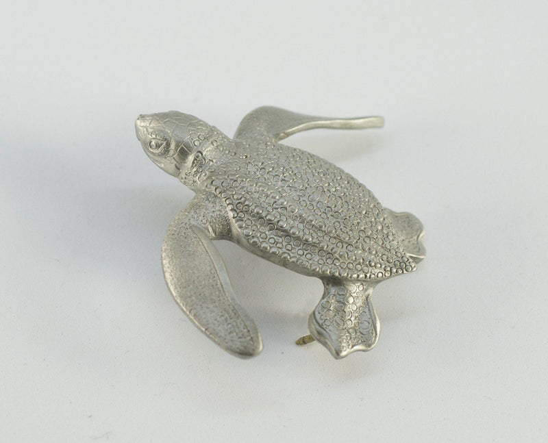 Leatherback Turtle Pin, Hatchling Sea Life  Lead Free Pewter Pin