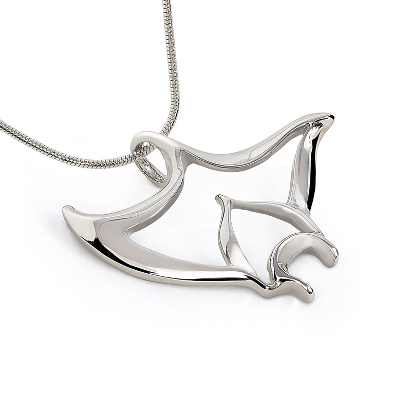 Manta Ray Necklace for Women Sterling Silver- Stingray Necklace for Women | Sterling Silver Stingray Necklace | Stingray Jewelry | Manta Ray Pendant
