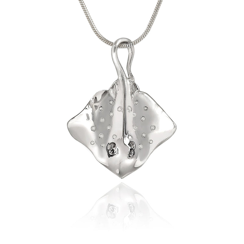 Stingray Necklace for Women Sterling Silver- Ray Necklace for Women, Sterling Silver Stingray Pendant, Stingray Jewelry, Scuba Diving Jewelry
