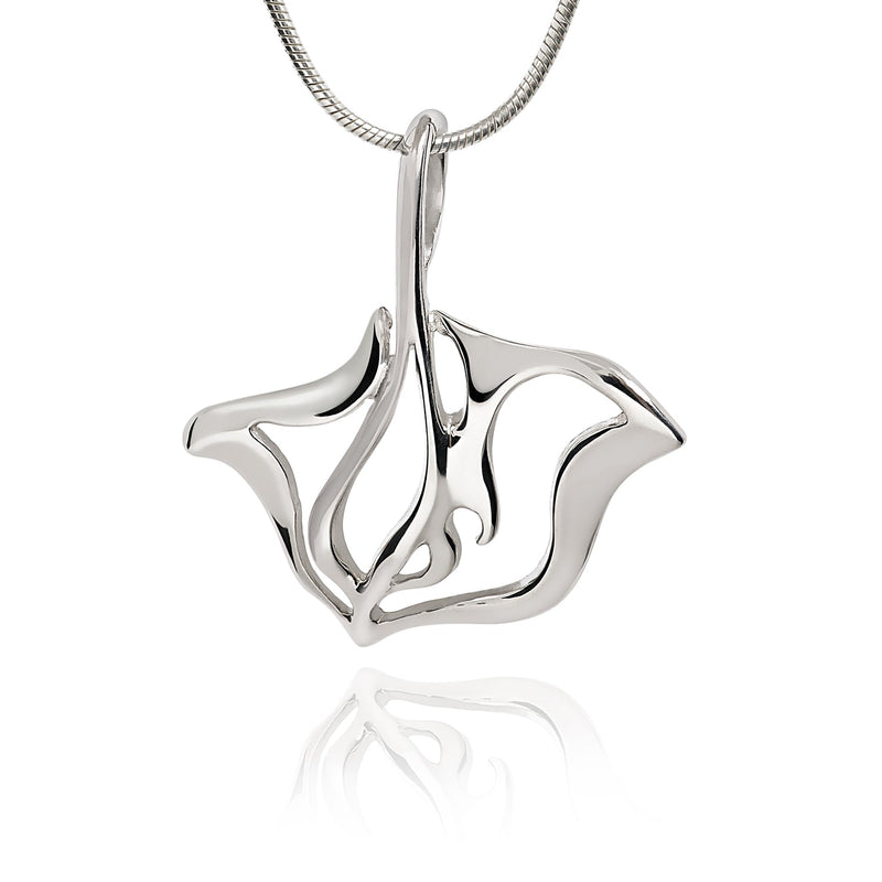 Stingray Necklace Sterling Silver- Manta Ray Necklace for Women, Stingray Jewelry, Scuba Diving Jewelry, Ocean Fine Jewelry